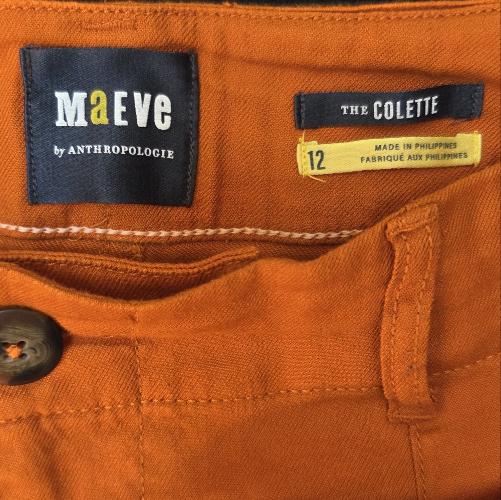 Anthropologie Pants 12 Womens Maeve The Colette Cropped Wide Leg Mid Rise Pants - Picture 9 of 9